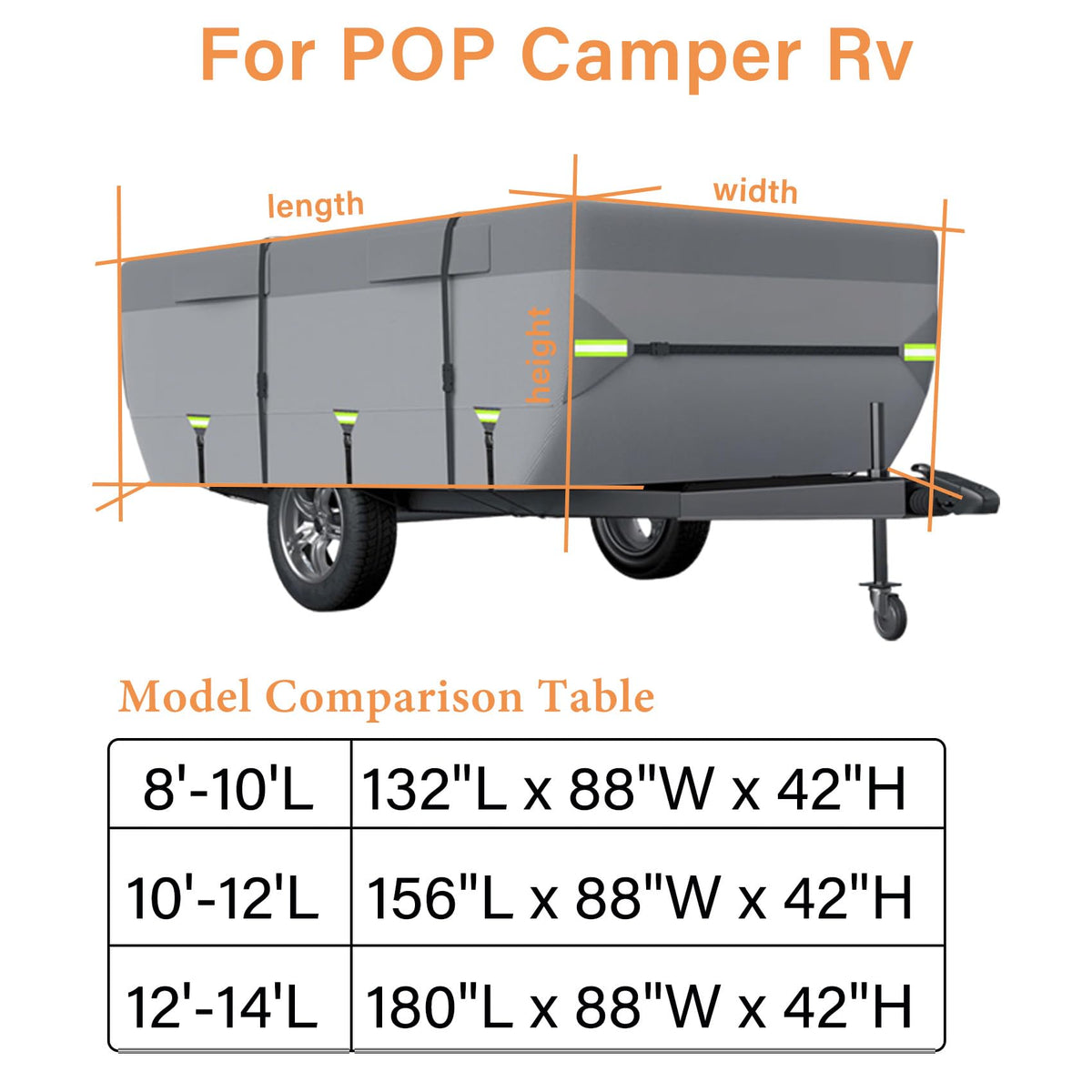 12'-14' 7 Layers Waterproof Breathable Pop Up Folding Camper Cover D986724