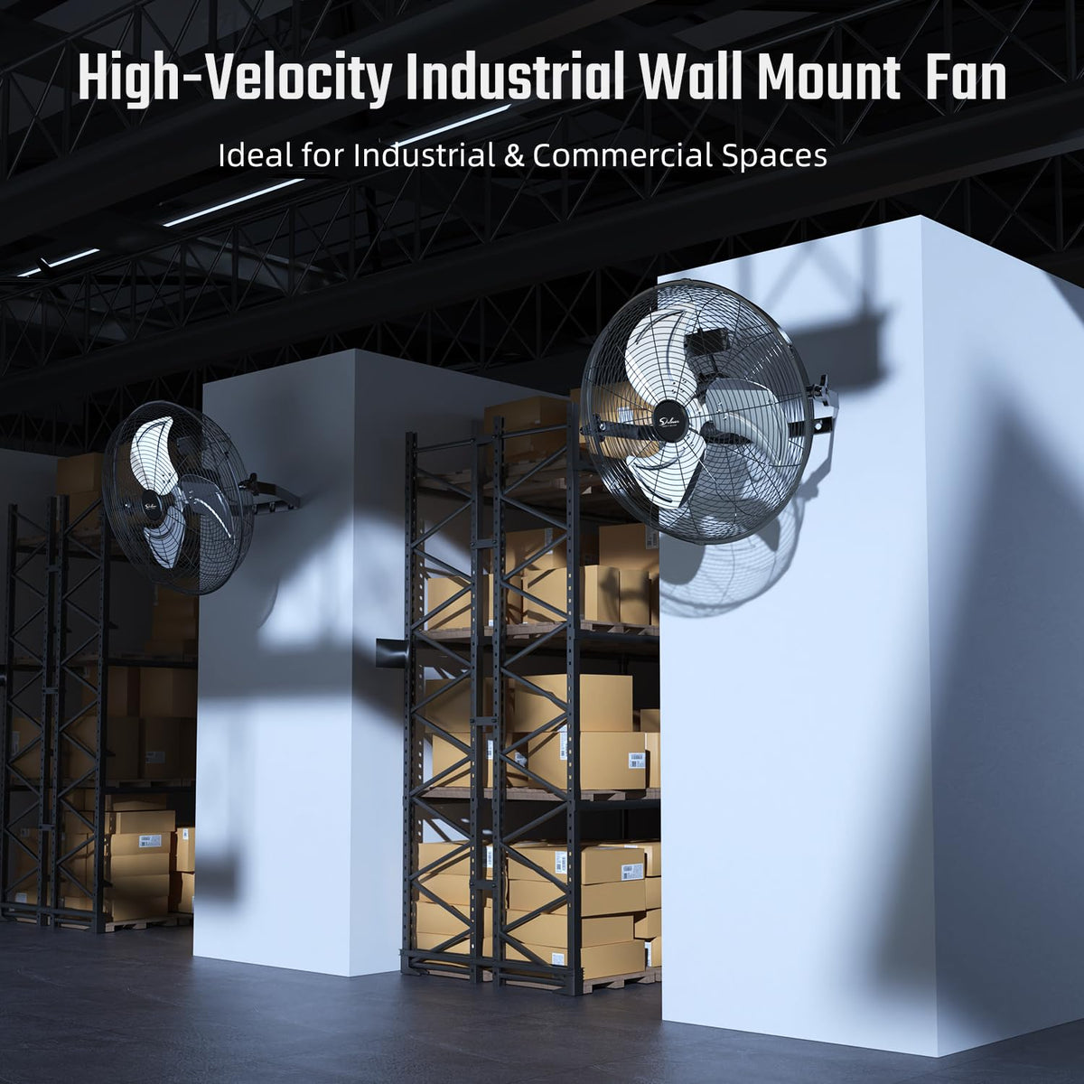 20 Inch High Velocity 3 Speed Black Wall-Mount Fan E78892