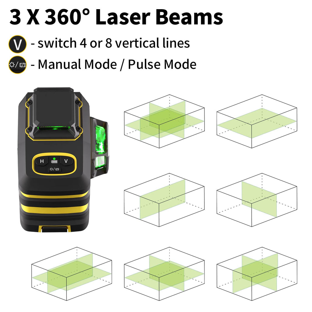 Laser Level with 12 Green Lines A229
