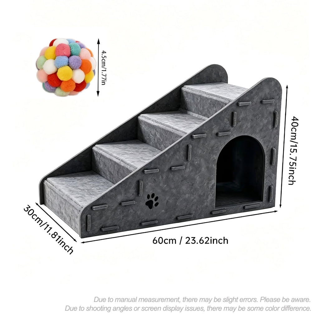 Felt 4-Step Foldable Pet Stairs B1155
