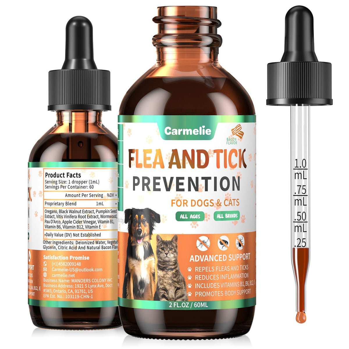 Flea and Tick Prevention for Dogs and Cats 60ml S74251