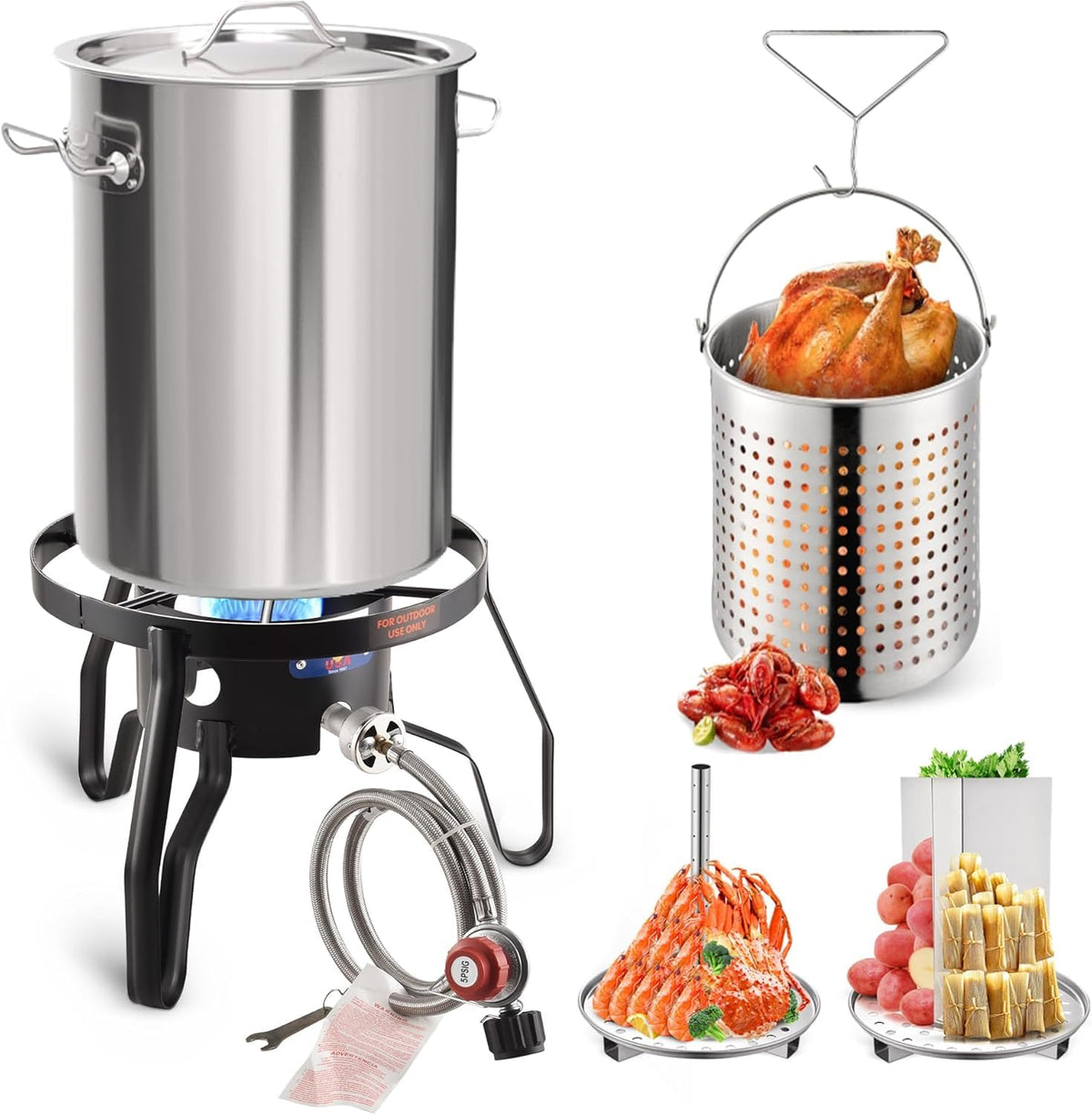 40QT Stainless Steel Stock Pot and 55,000BTU Propane Burner E916654