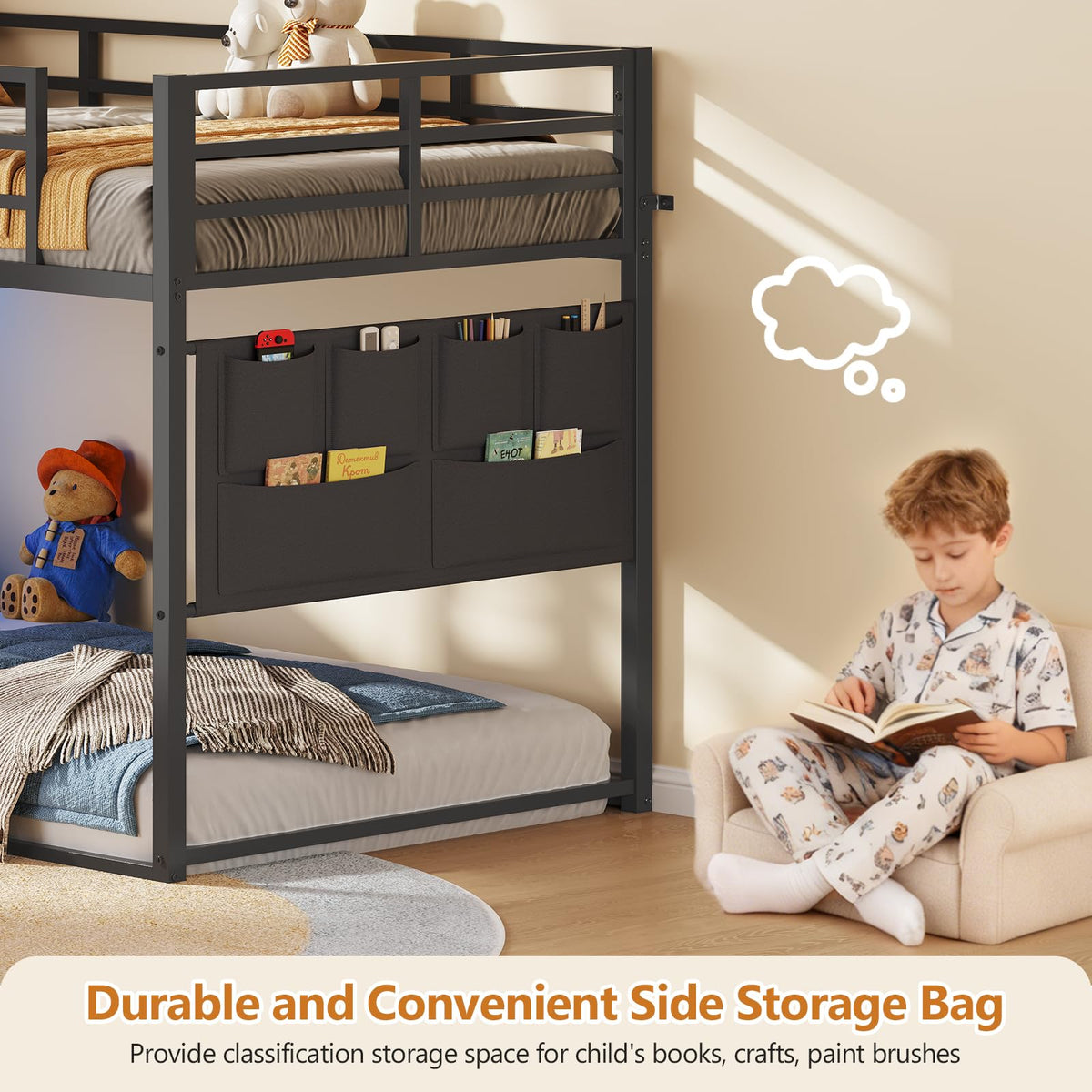 Twin Over Twin Bunk Bed with Stairs and 6 Storage Drawers I406