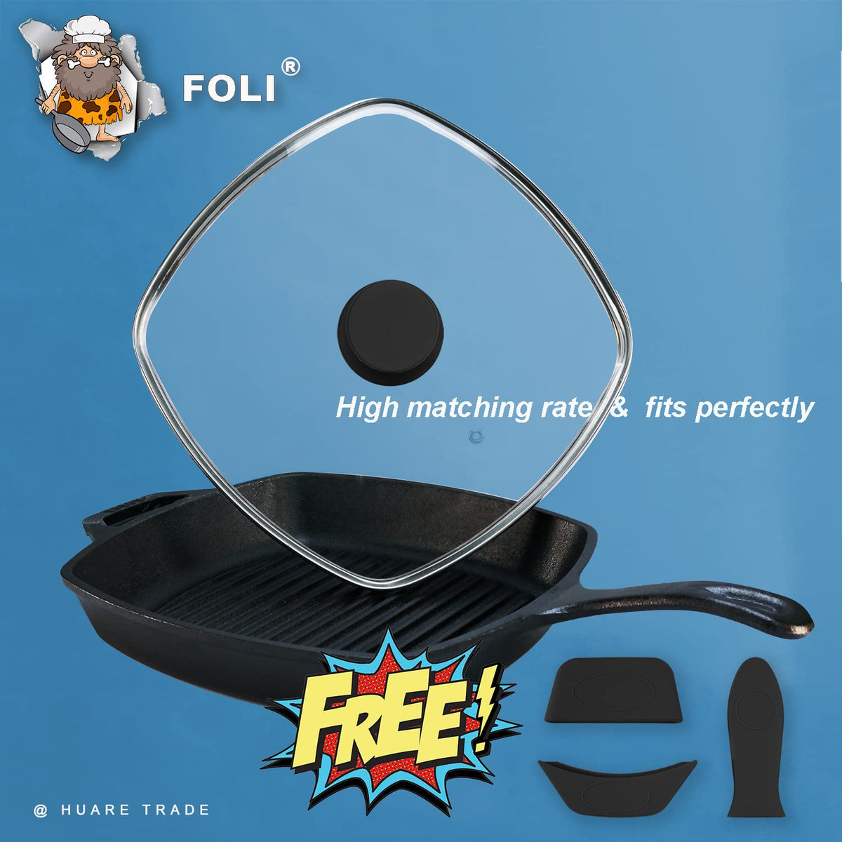 10.5" Vented Square Glass Lid M55870
