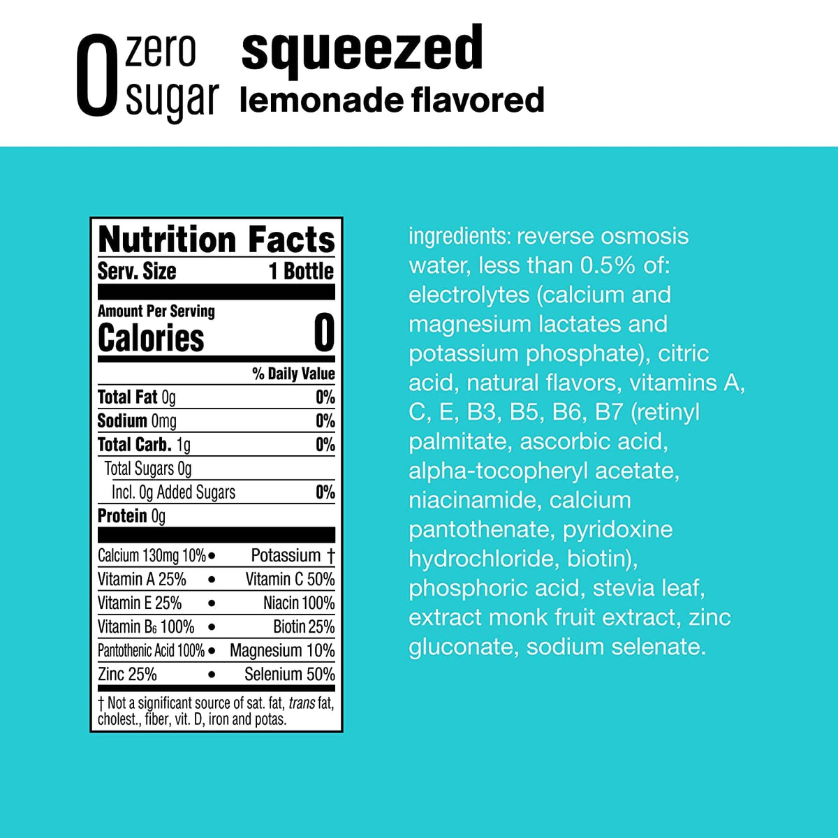 20 Fl Oz Vitamin Water ZERO Sugar Lemonade Pack of 12 W56511