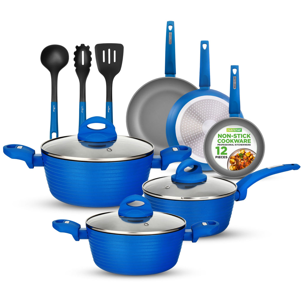 12 Pc Blue Nonstick Cookware Set O126