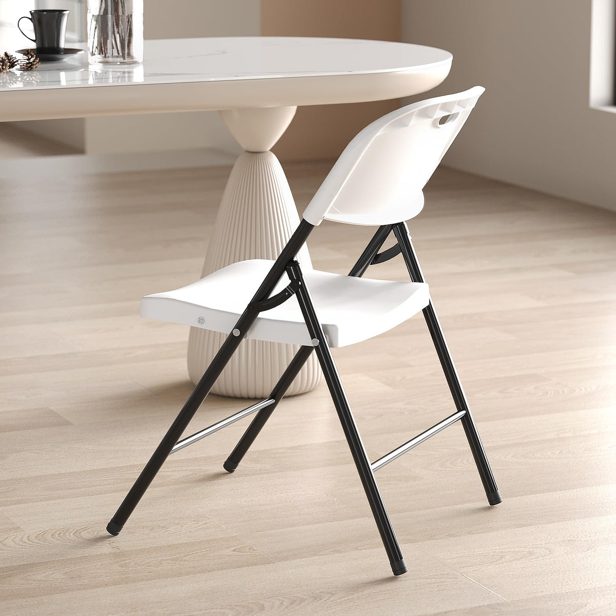 Heavy Duty Plastic Folding Chair with Reinforced Steel Frame X2776