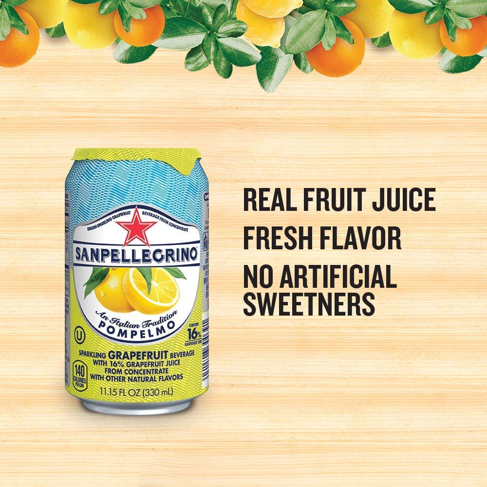 Italian Sparkling Grapefruit Beverage 24 Pack of 11.15 Fl Oz Cans X9725