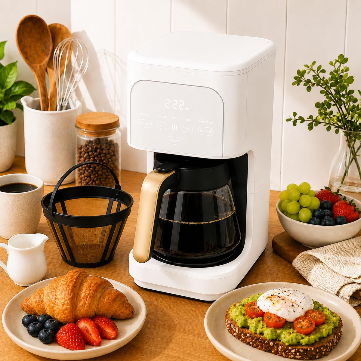 12-Cup Programmable Coffee Maker with Glass Carafe C12505
