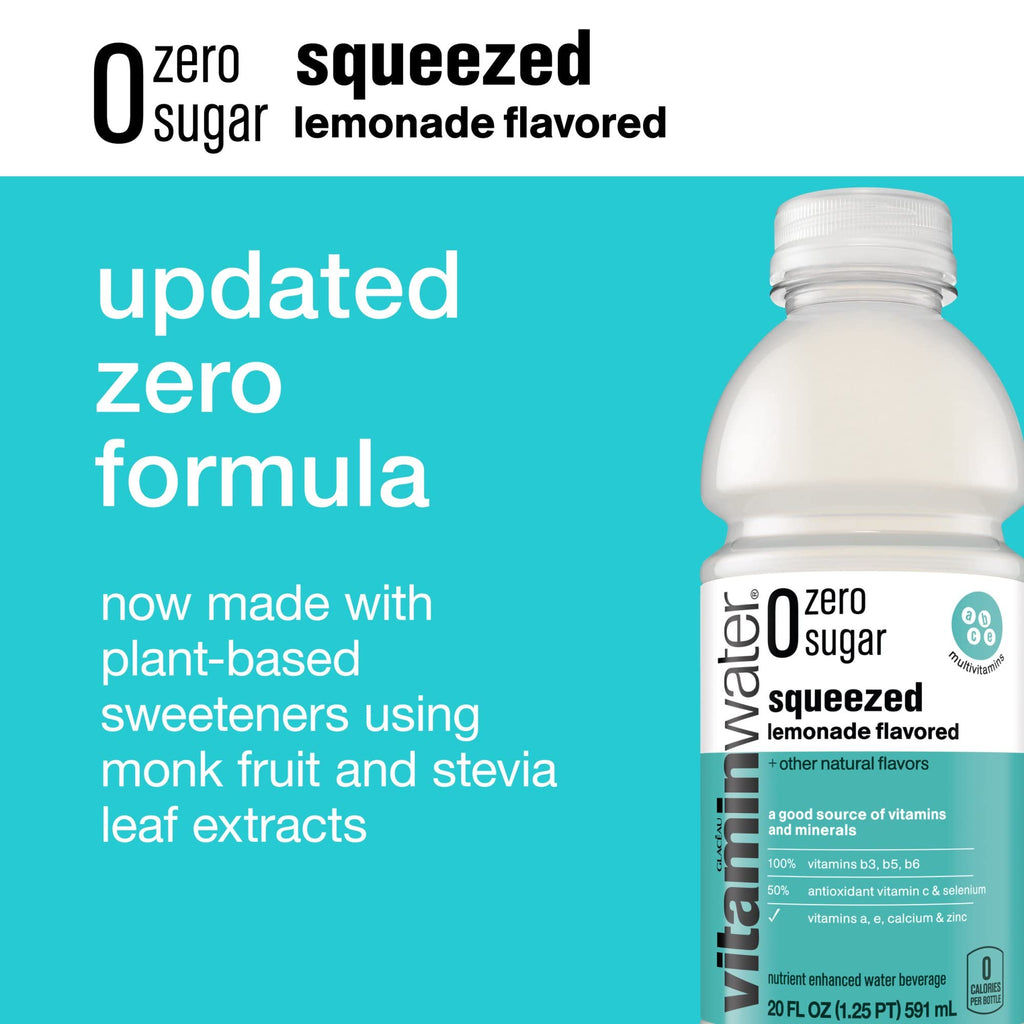 20 Fl Oz Vitamin Water ZERO Sugar Lemonade Pack of 12 W56511