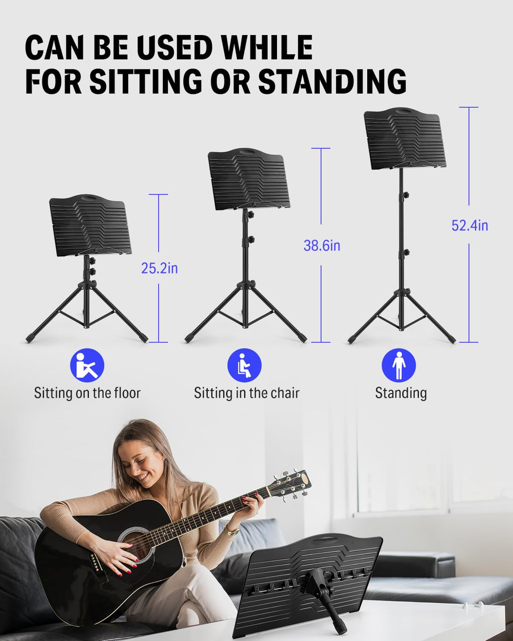 Sheet Music Stand with Light & Carrying Bag N6481