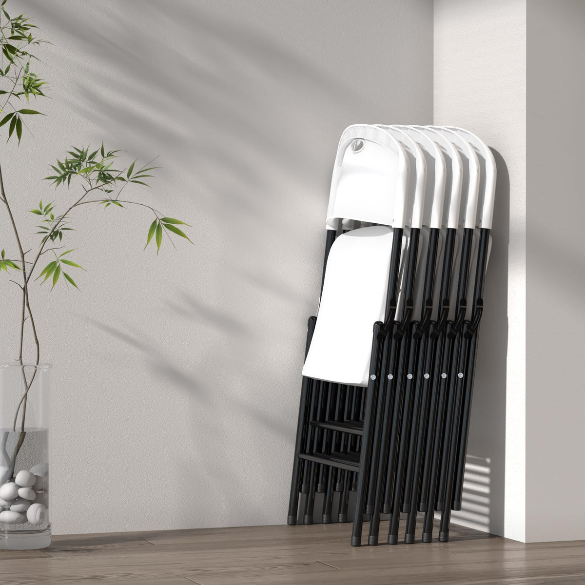Heavy Duty Plastic Folding Chair with Reinforced Steel Frame X2776
