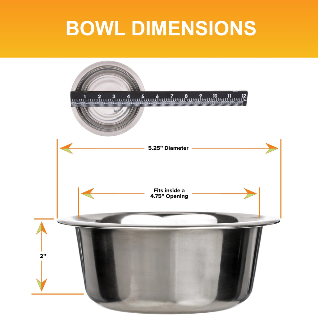 2.2 Cup Stainless Steel Dog Bowls Set of 2 W72959