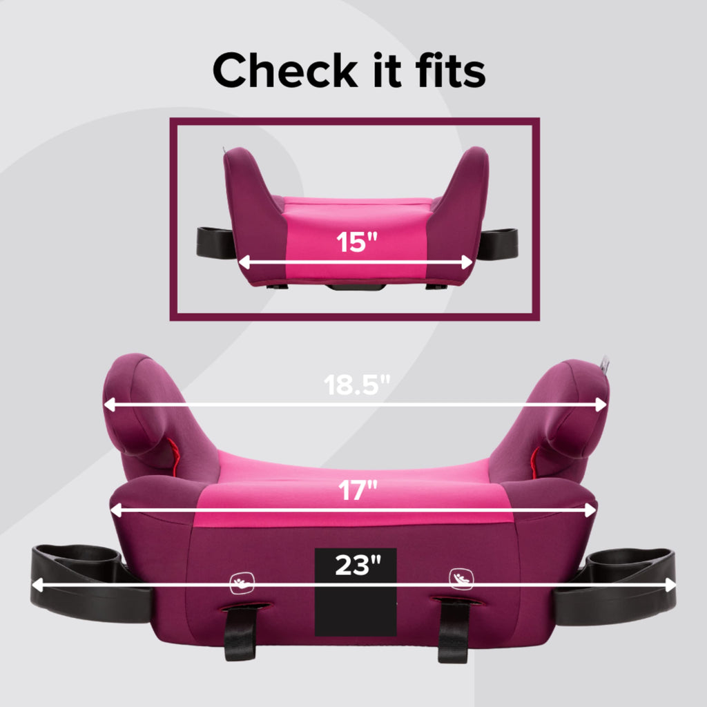 Backless Belt-Positioning Booster Car Seat, 1 Pink & 1 Blue, 40-120 lbs G374473