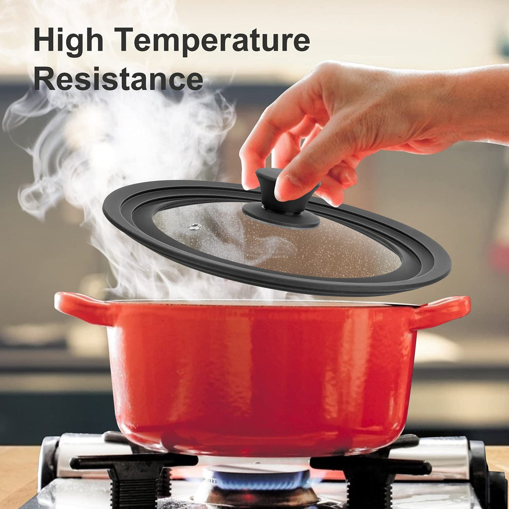 Tempered Glass Universal Lid with Silicone Rim for 10" - 12" Cookware Z31296
