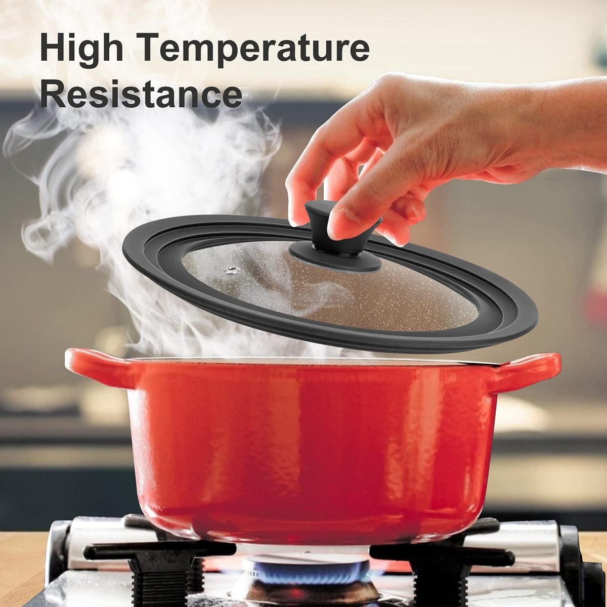 Tempered Glass Universal Lid with Silicone Rim for 10" - 12" Cookware Z31296