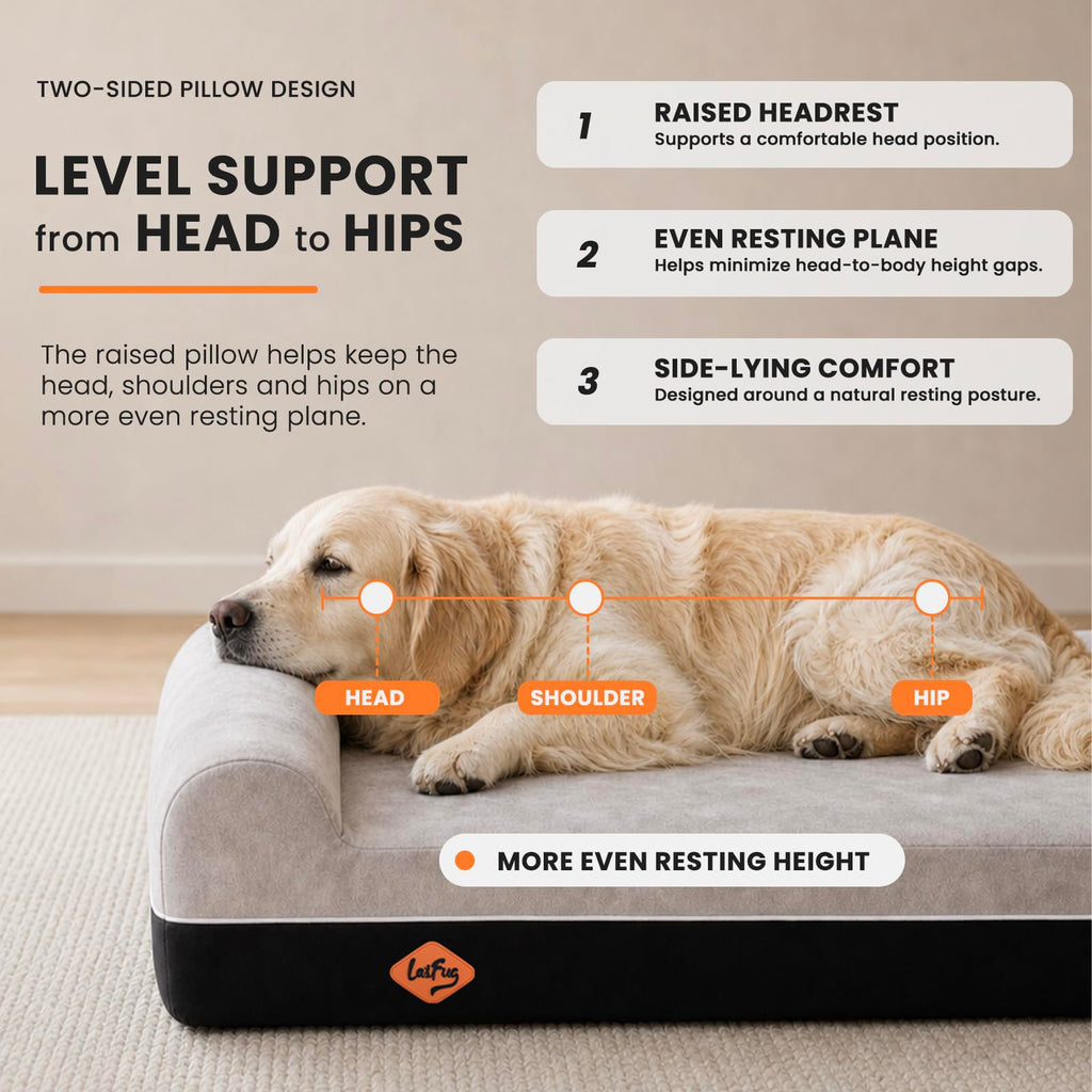 Slate Grey Memory Foam Orthopedic Dog Bed T500932