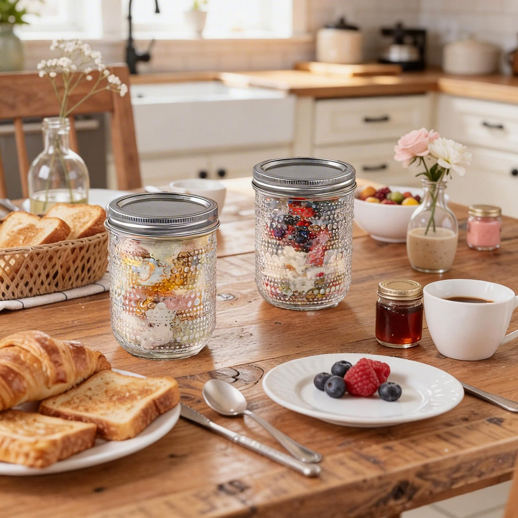 6-Pack 16 oz Wide Mouth Glass Mason Jars with Lids W730