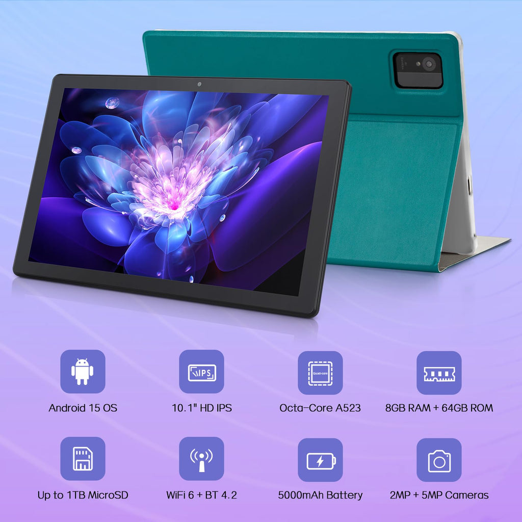 10.1 inch Android Tablet 8GB RAM 64GB ROM Black Y1308