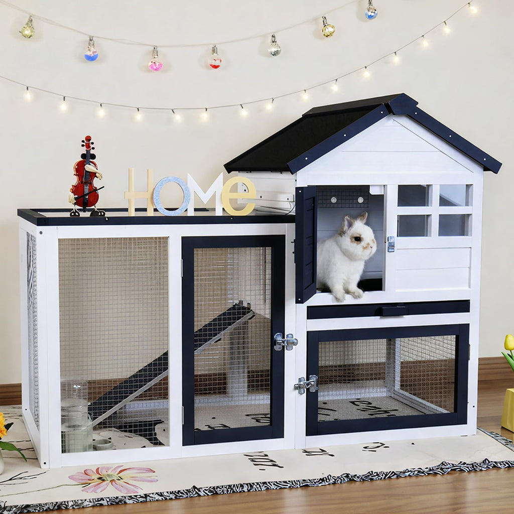 Rabbit Hutch Bunny Cage with Mesh Floor L856484