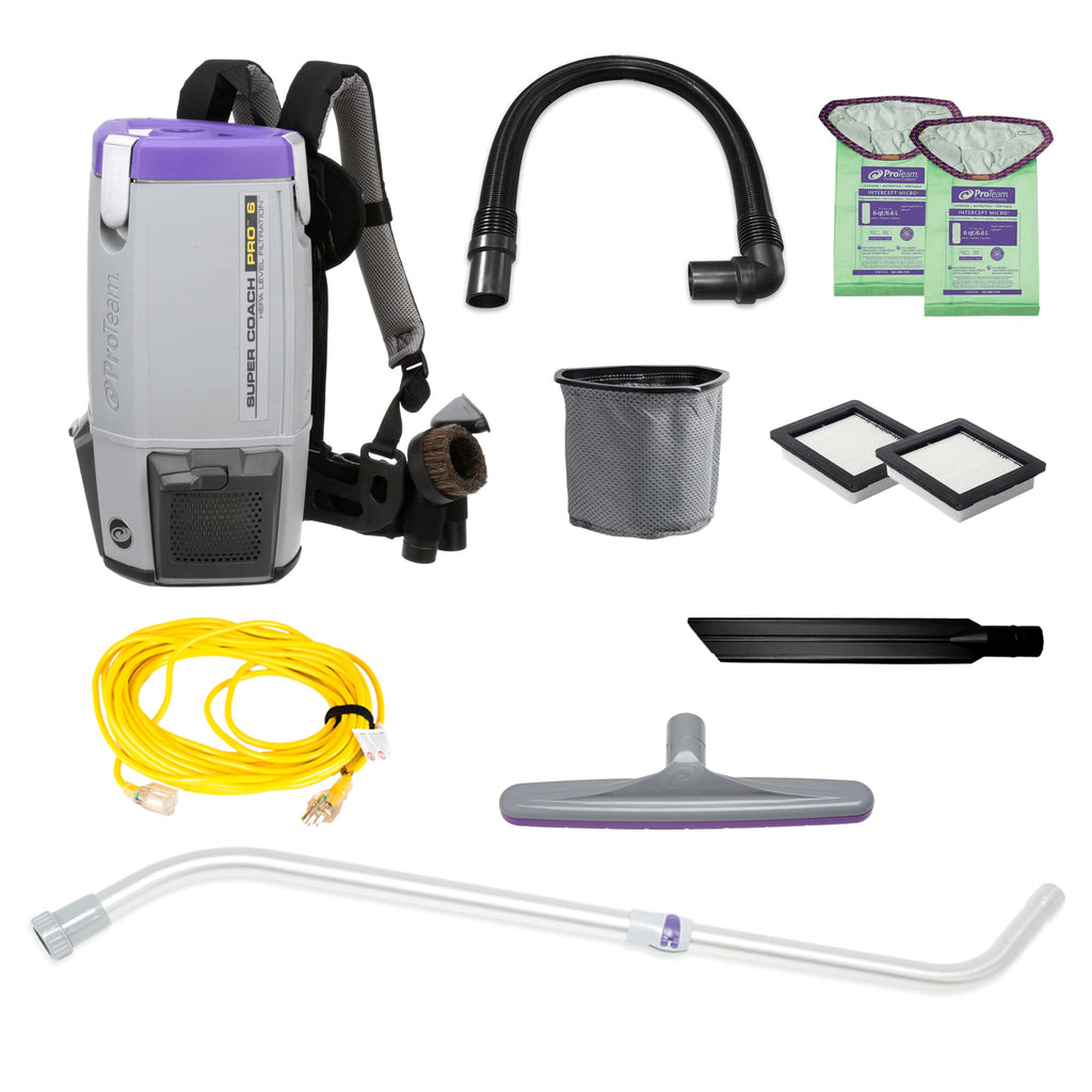 6 Quart Corded Backpack Vacuum with Telescoping Wand Tool Kit B8256