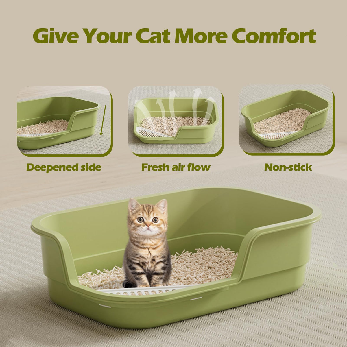 Extra Large High Sides Low Entry Cat Litter Box C924747