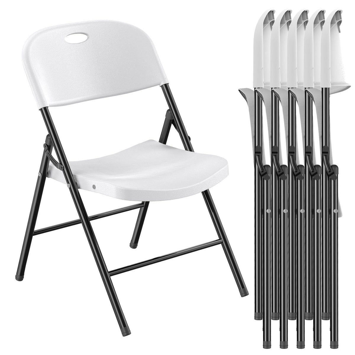 Heavy Duty Plastic Folding Chair with Reinforced Steel Frame X2776