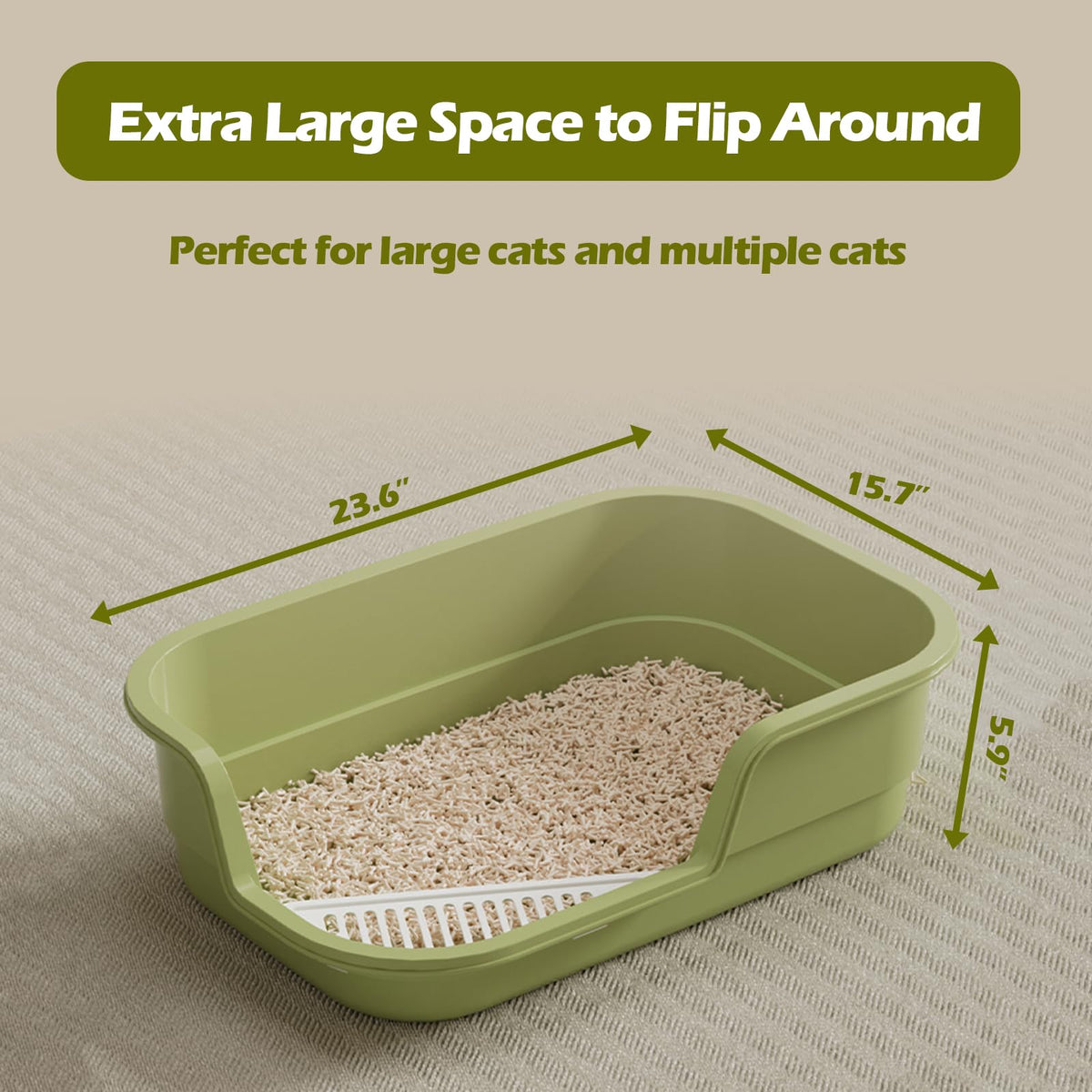Extra Large High Sides Low Entry Cat Litter Box C924747