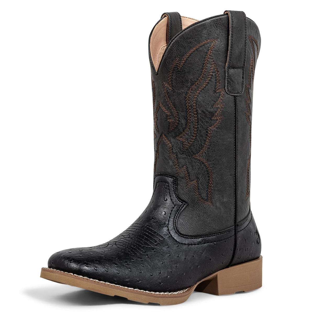 Mens Cowboy Boots Square Toe Wide Fit Q7553