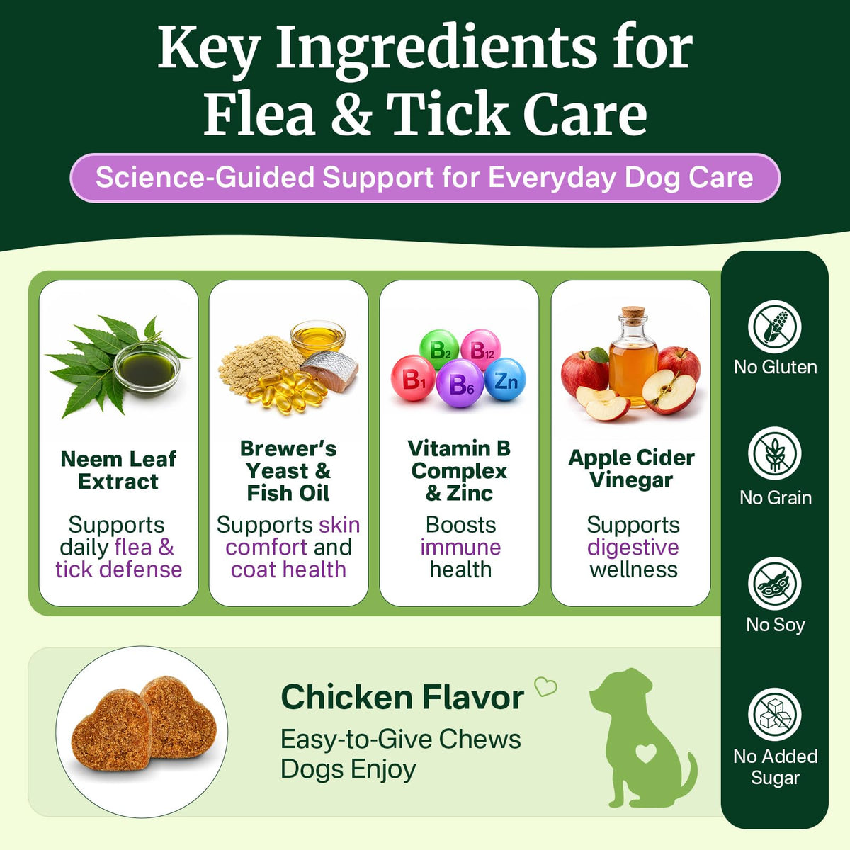 Dog Flea and Tick Prevention Chewables H371