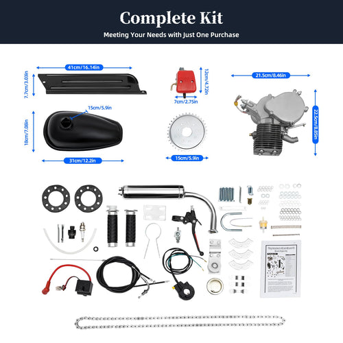 100CC 2 Stroke Bicycle Engine Kit with CDI Ignition and 36-Tooth Sprocket L645792