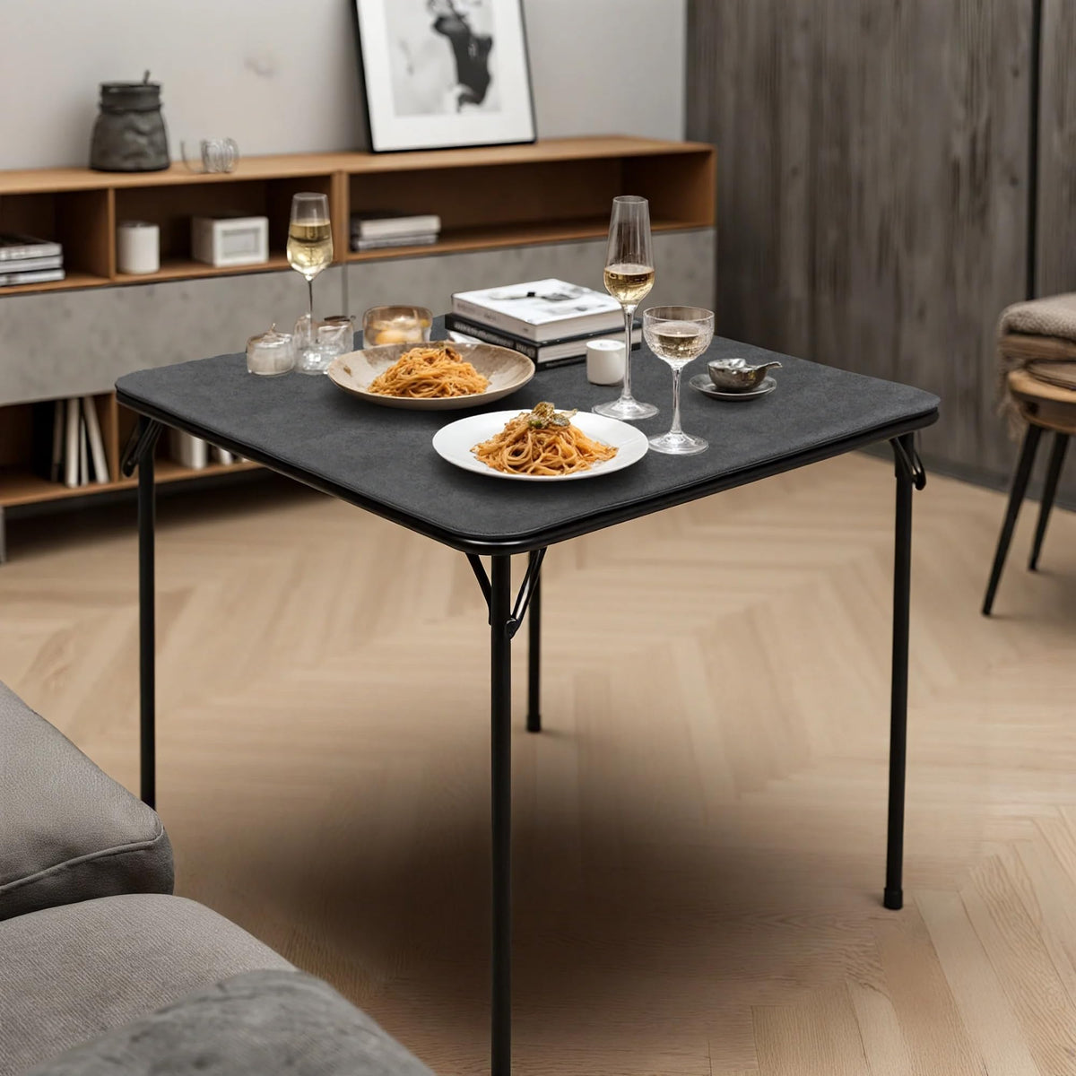 Black Folding Card Table X129370