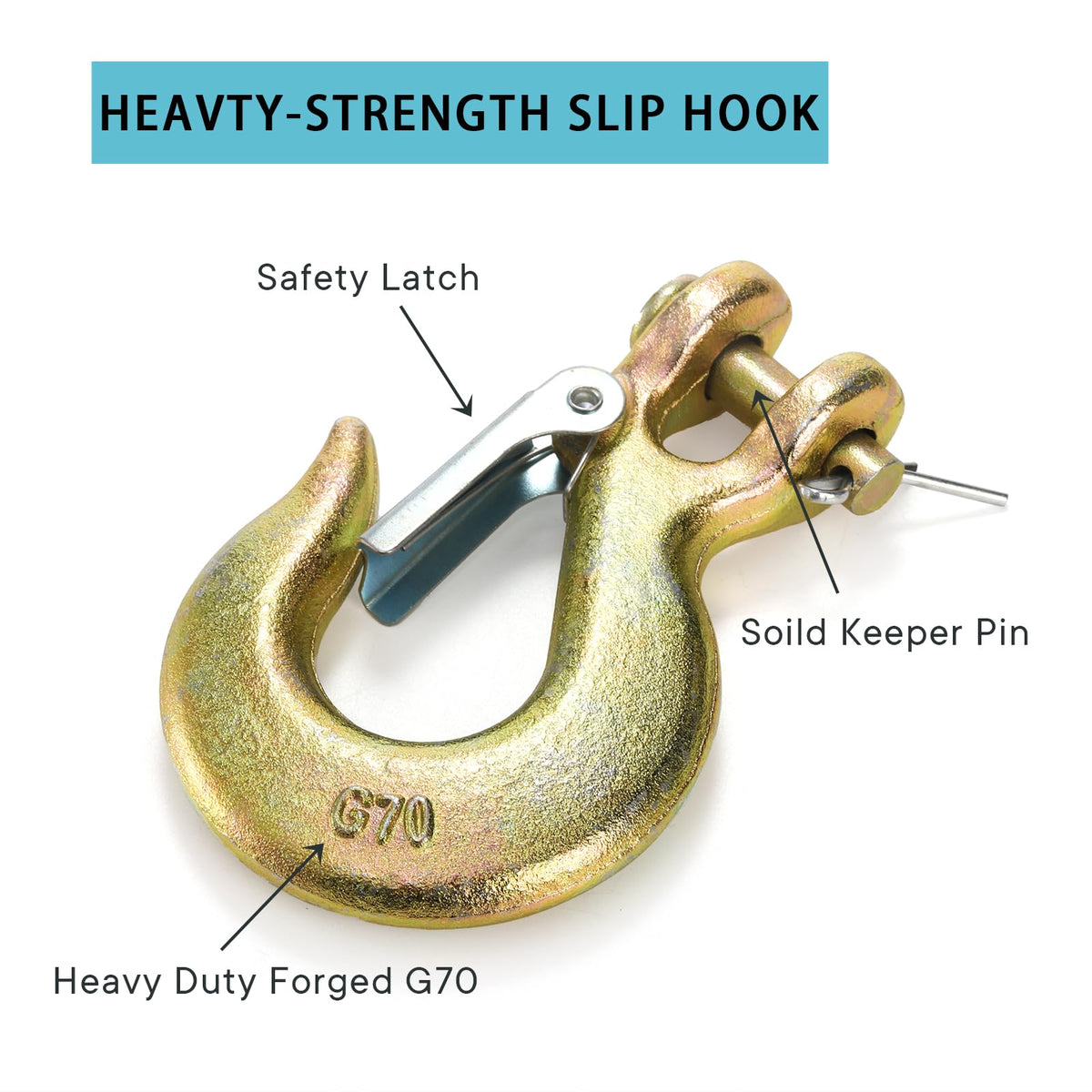 5/16 Inch Forged Steel Clevis Slip Hook with Latch, 14000 Lb Capacity O6411