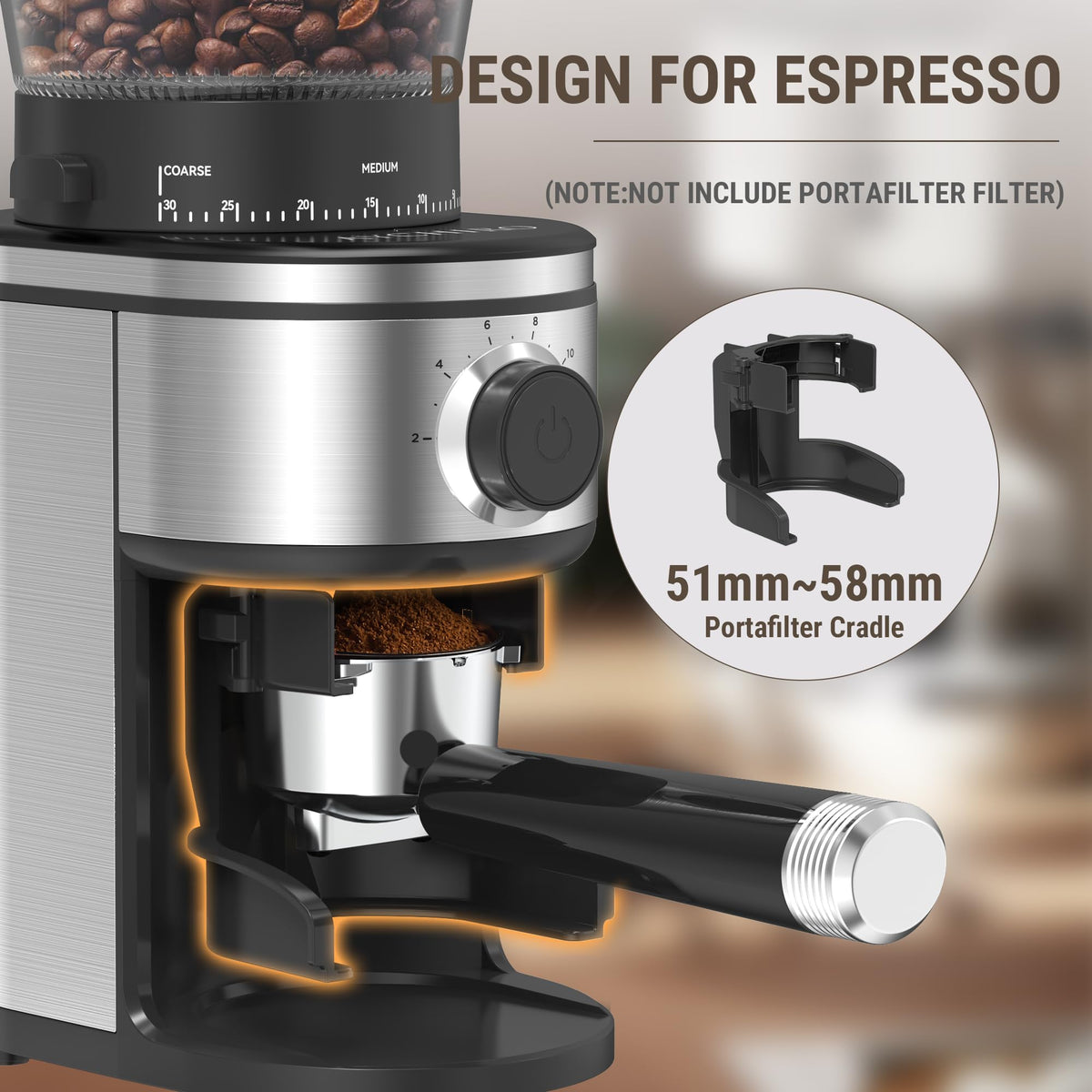 Electric Conical Burr Coffee Grinder with 30 Grind Settings U30416