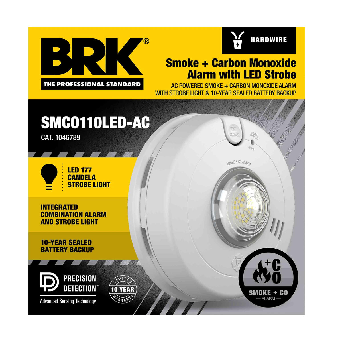 Hardwire Combination Smoke & Carbon Monoxide Alarm with LED Strobe O468086