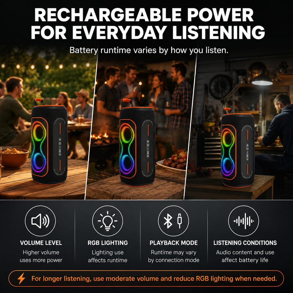 Black 80W Portable Bluetooth Speaker H31101
