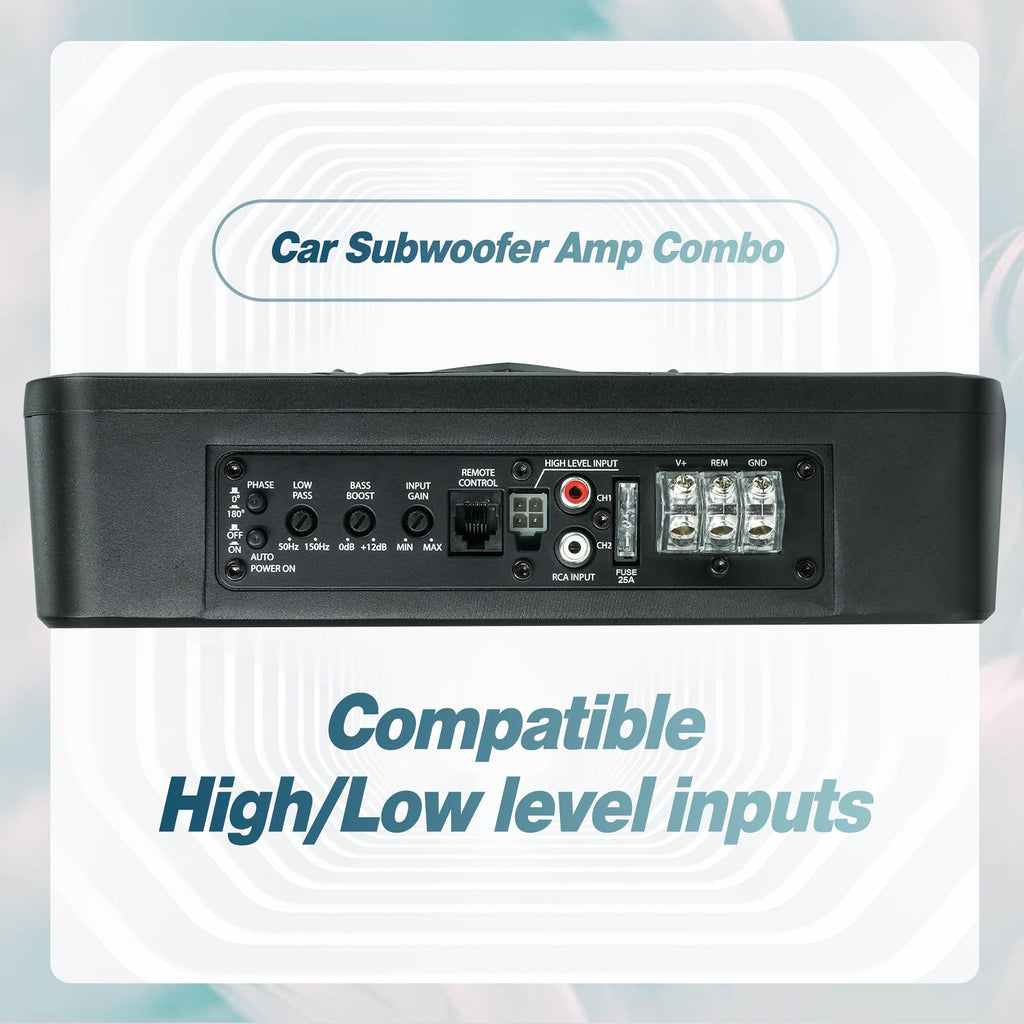 10" 1200W Powered Car Subwoofer with Amplifier T53564