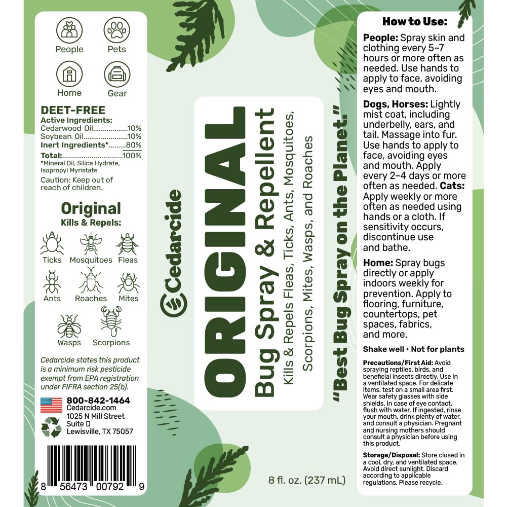 Natural Cedar Oil Bug Spray Z89300