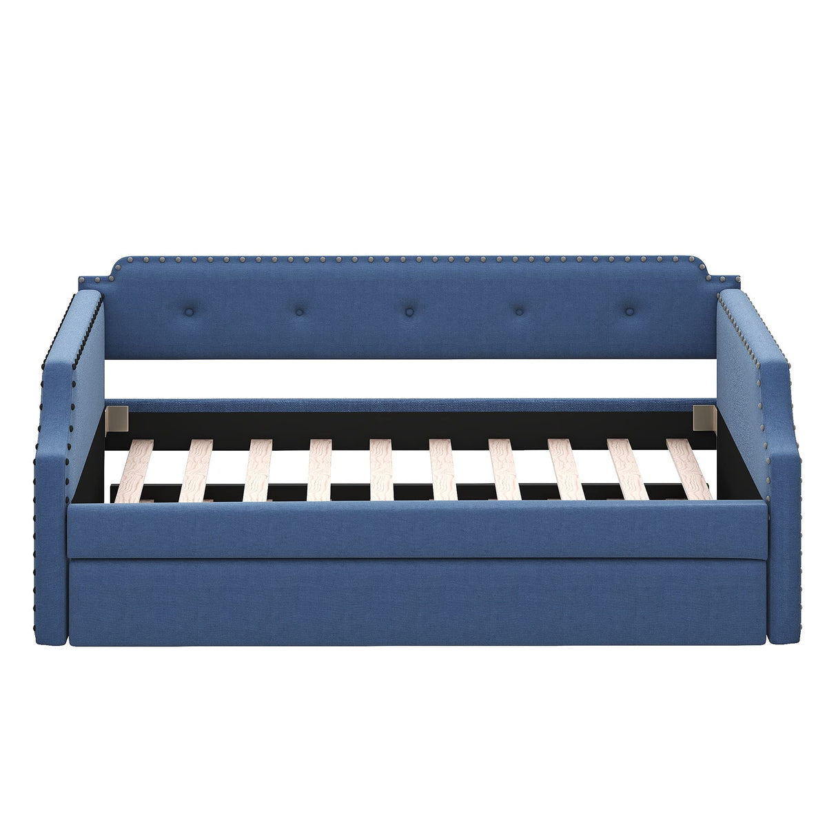 Blue Upholstered Daybed with Trundle W9145
