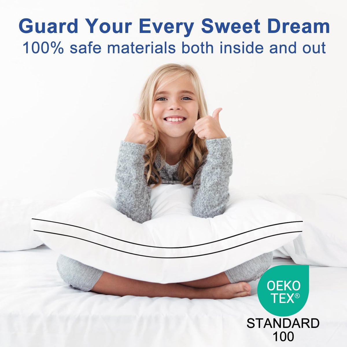 King Size Set of 2 Bed Pillows Q66034