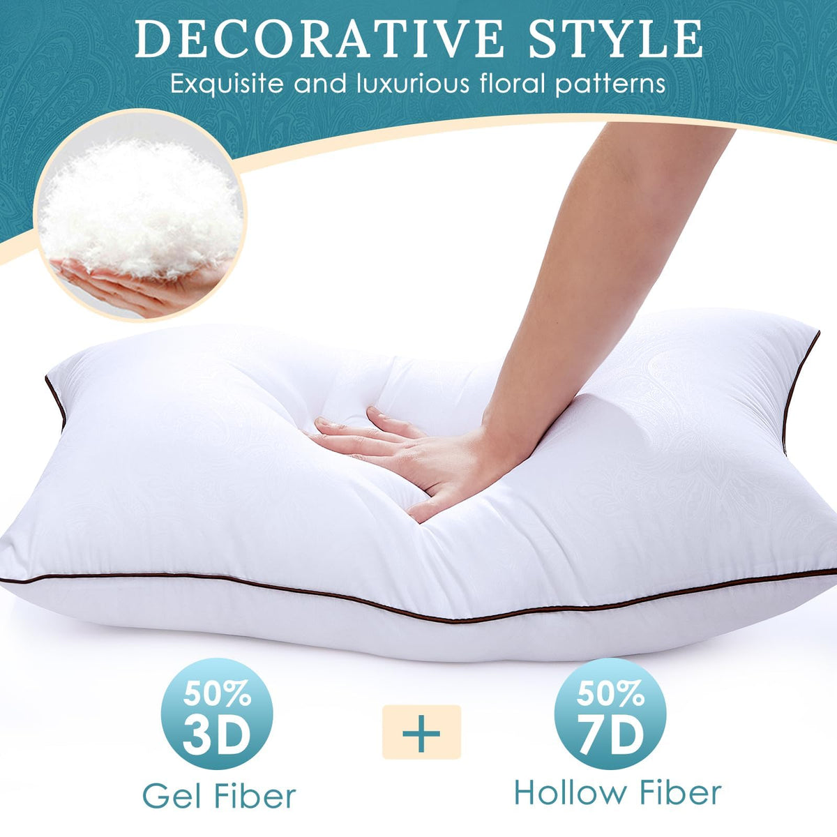 King Size Set of 2 Down Alternative Pillows T677