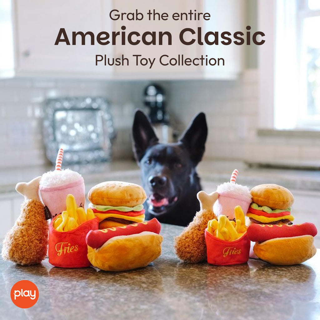 Plush Dog Toys Fast Food Themed Chew Toy Machine Washable Recycled Materials Y41905