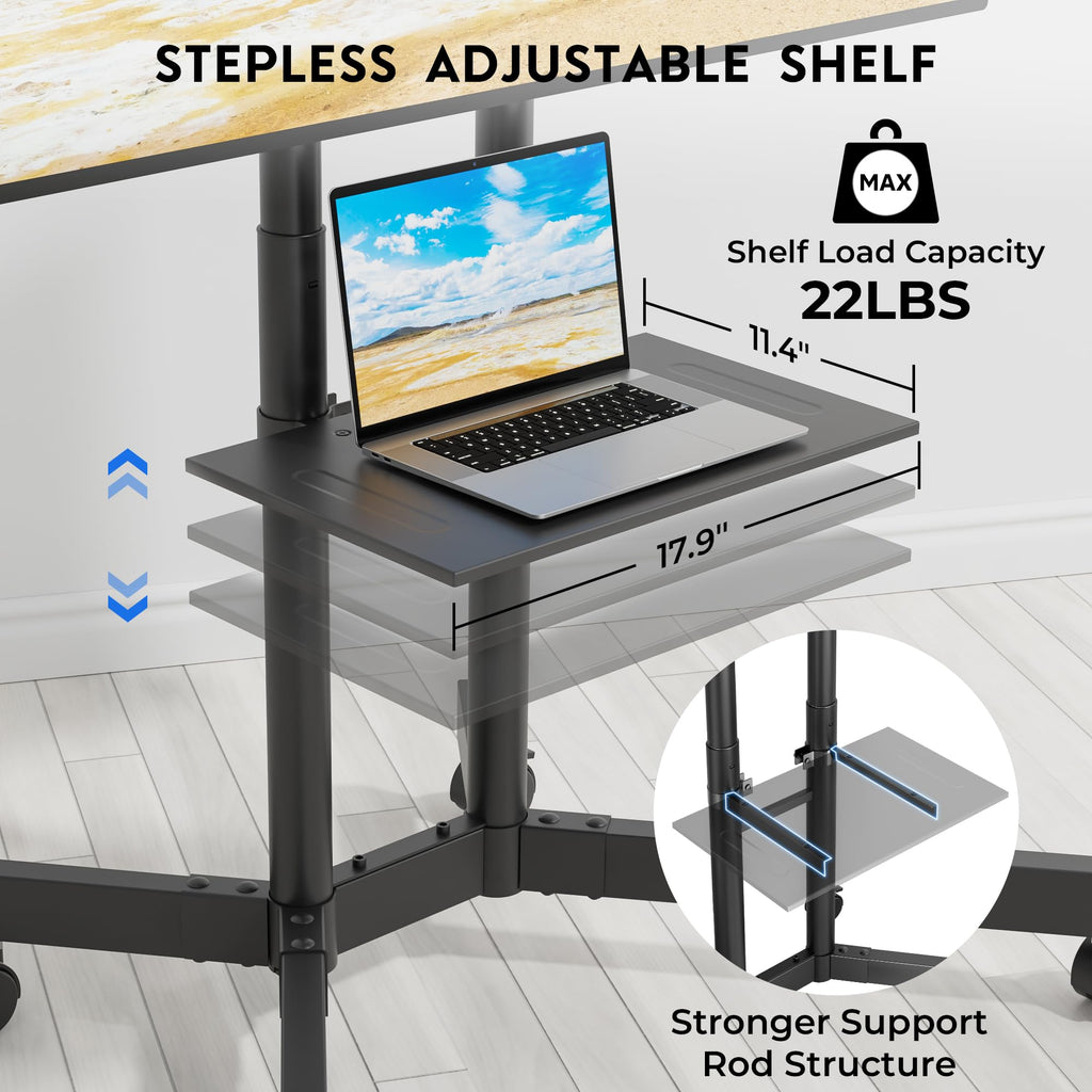 Rolling TV Stand with Tilt, Black G93421