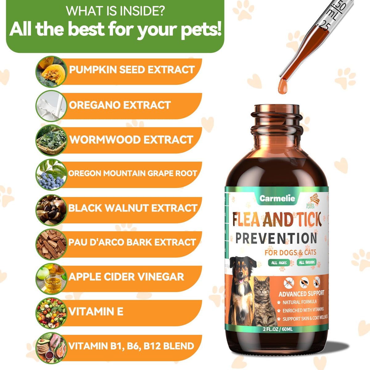 Flea and Tick Prevention for Dogs and Cats 60ml S74251