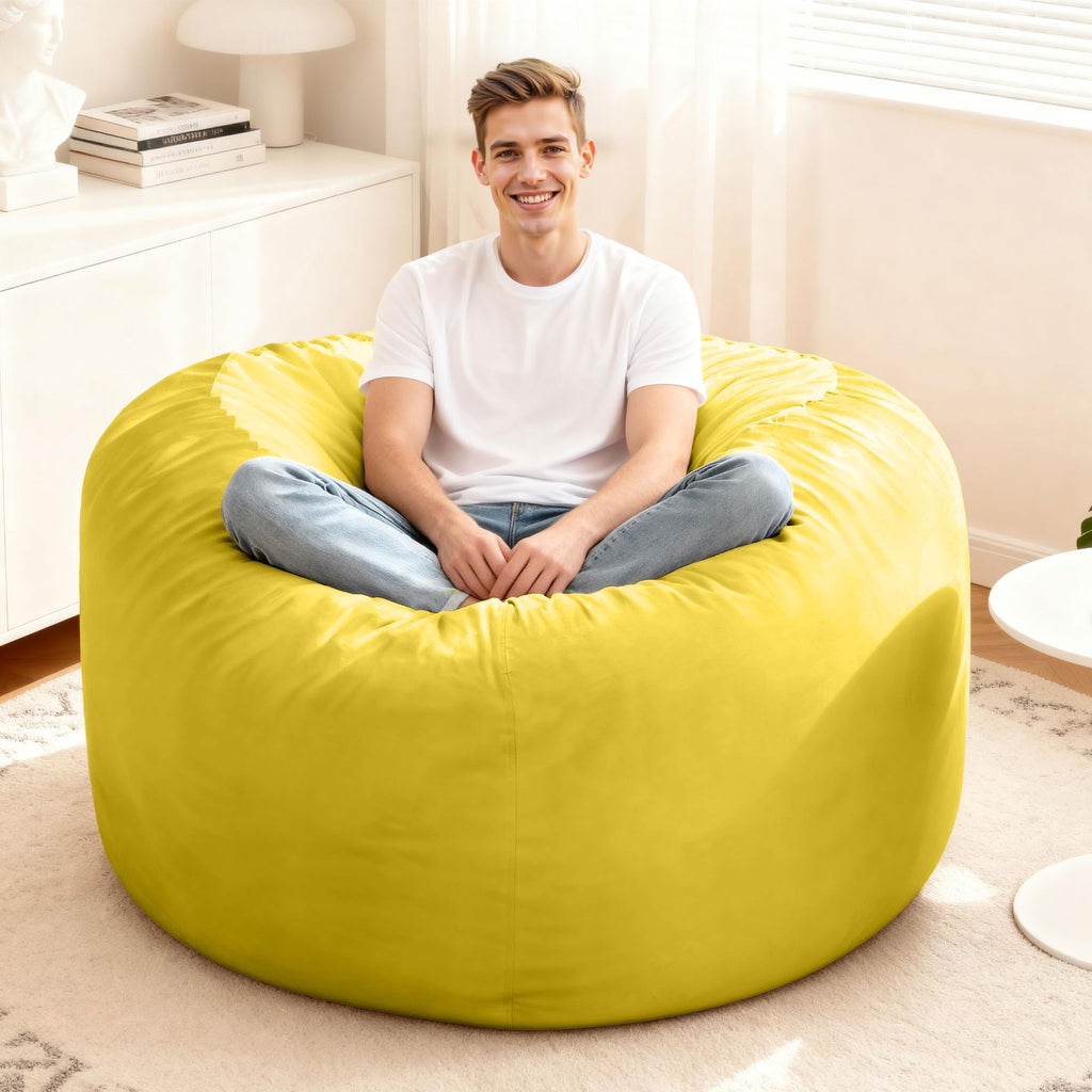 Giant 4' Memory Foam Bean Bag Chair with Microfiber Cover X1476