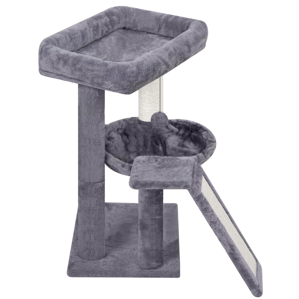 Cat Tree with Scratching Post and Hammock, Grey Q948