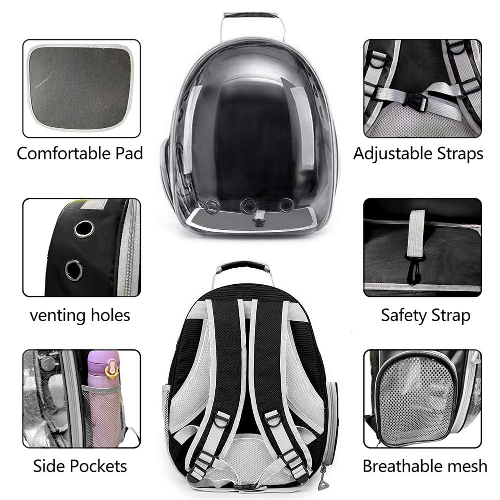 Pet Backpack Carrier with Clear Front and Harness D6207