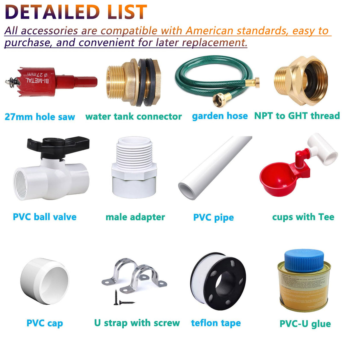 Automatic Chicken Watering System with Hose Connector Kit Y357771
