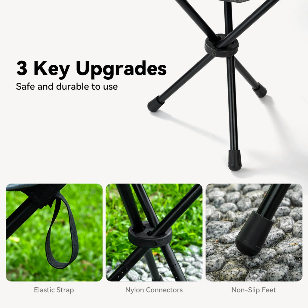 18"×14.5" Aluminum Alloy Folding Camping Stool, Black K3314