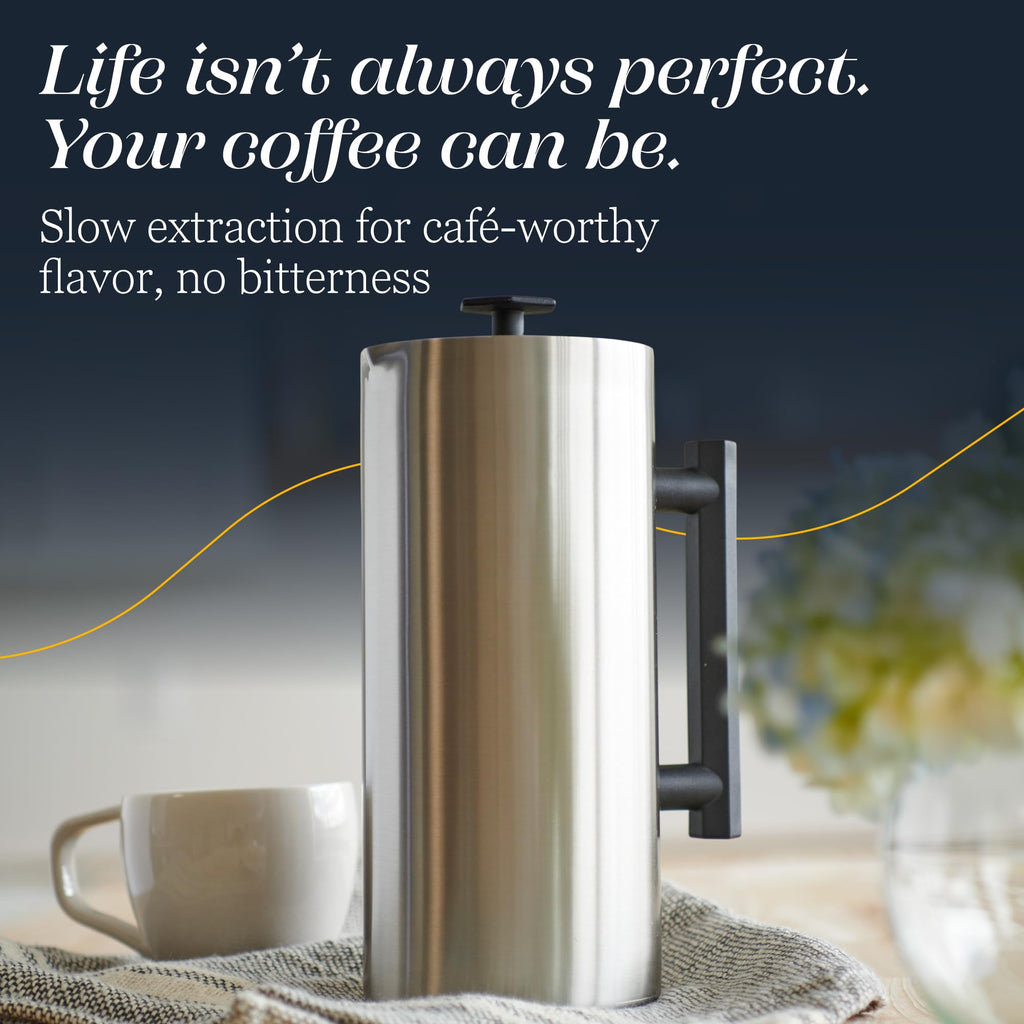 32oz Stainless Steel French Press D411
